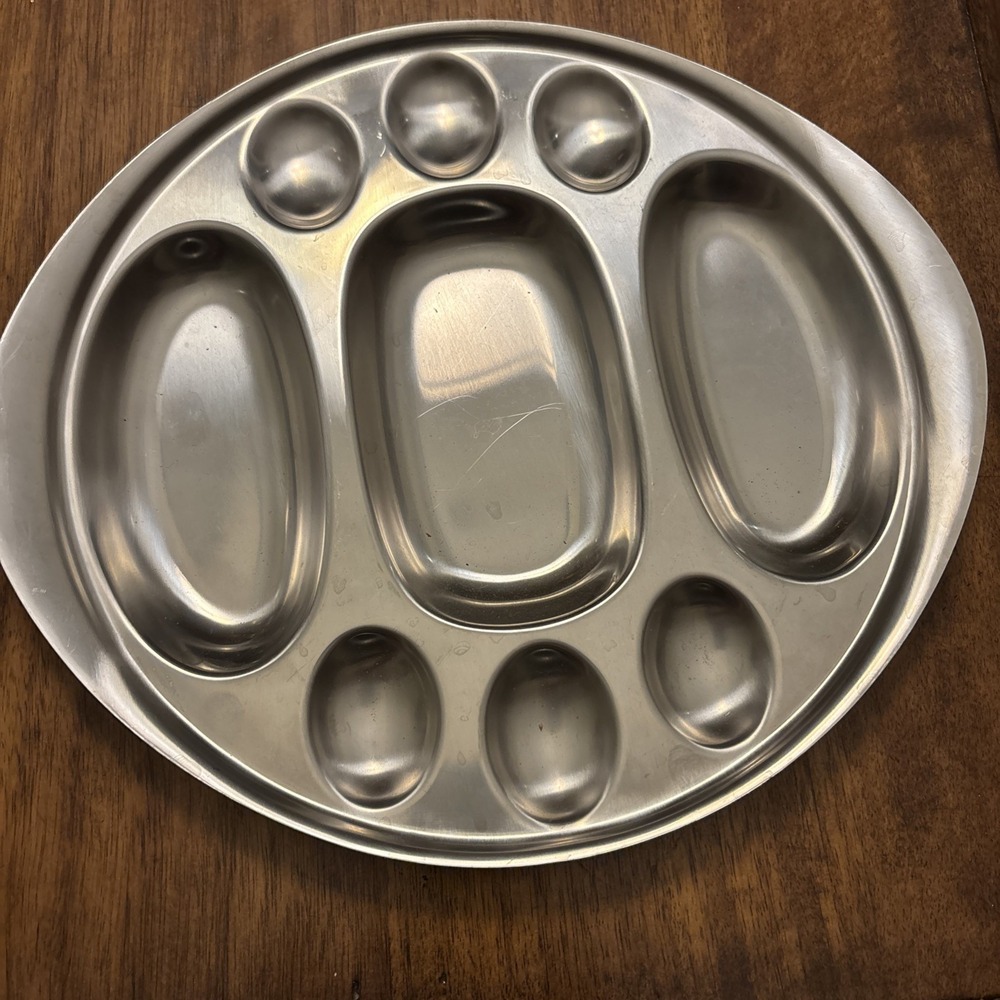 WMF Cromargan Stainless Egg Cold Cuts Serving Tray Vintage Germany Eier-Kabarett